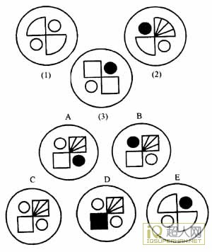 题1:根据1和2的逻辑关系,3和下列哪一个图形相似?